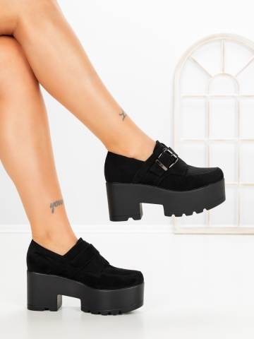 Pantofi casual dama negri din material textil Etanren - Img 4