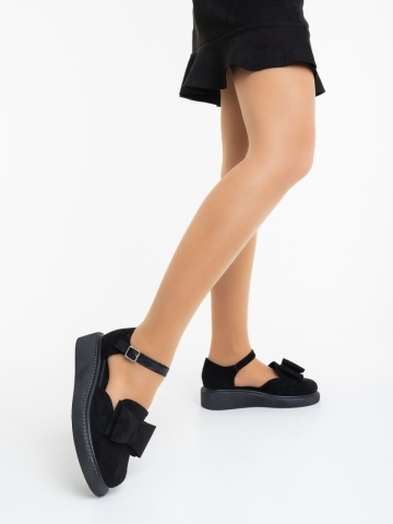 Pantofi casual dama negri din material textil Harita