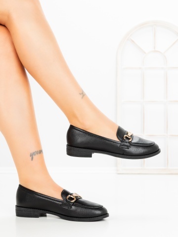 Pantofi casual dama negri din piele ecologica Dosrys - Img 4