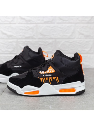 Pantofi sport barbati negri din material textil si piele ecologica Chaylor - Img 2