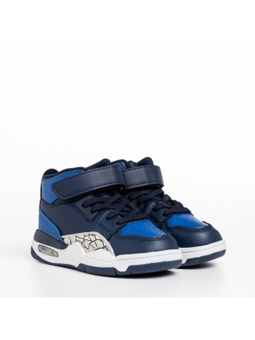 Pantofi sport copii albastru din piele ecologica Jaxon