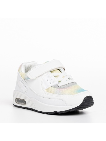 Pantofi sport copii albi din material textil Irie - Img 2