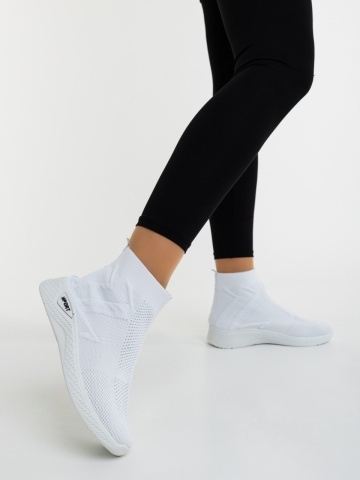 Pantofi sport dama albi din material textil Iselia