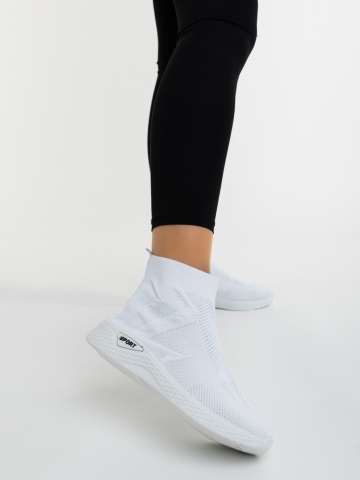 Pantofi sport dama albi din material textil Iselia - Img 6