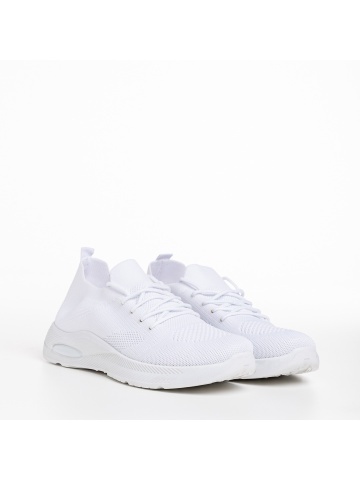 Pantofi sport dama albi din material textil Ricarda