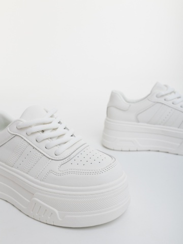 Pantofi sport dama albi din piele ecologica Devasha - Img 5