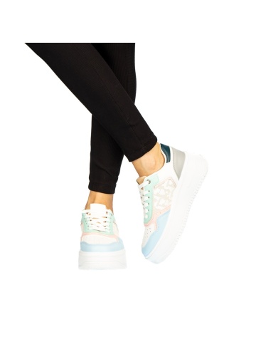 Pantofi sport dama Asiona roz cu bleu - Img 2