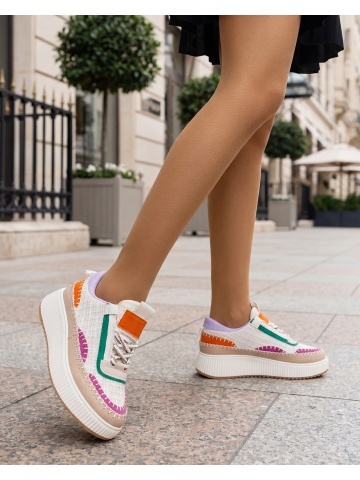 Pantofi sport dama bej din material textil Josalyn