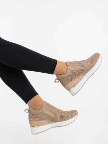 Pantofi sport dama bej din material textil Lovara - Img 3