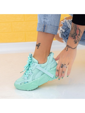 Pantofi sport dama bleu din piele naturala Dinren - Img 3