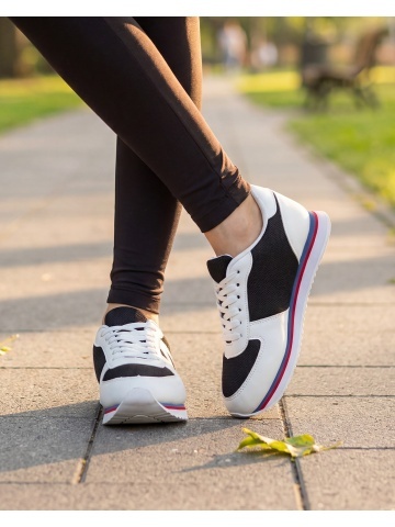 Pantofi sport dama Cery negri cu alb