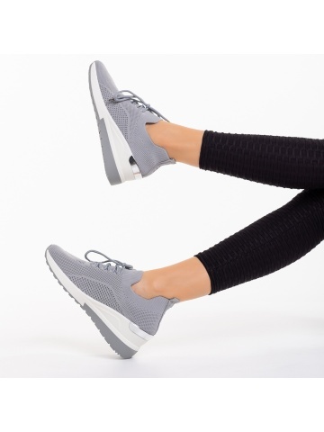 Pantofi sport dama gri din material textil Riolla - Img 4
