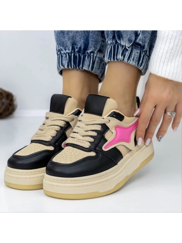 Pantofi sport dama maro din piele ecologica si material textil Agatina