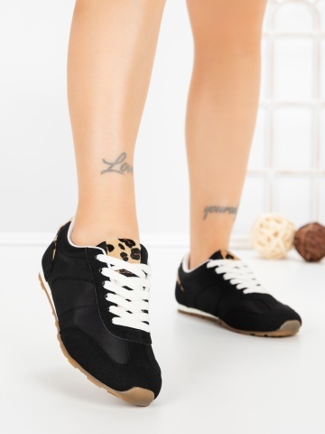 Pantofi sport dama negri din material textil Hossina