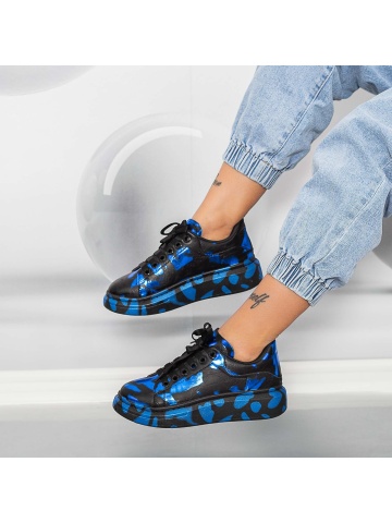 Pantofi sport dama negri din piele ecologica Arelia - Img 2