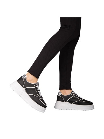 Pantofi sport dama negri din piele ecologica Orozo