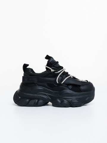 Pantofi sport dama negri din piele ecologica Valenta - Img 4