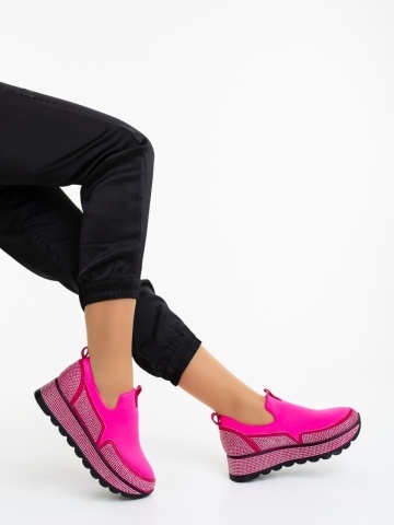 Pantofi sport dama roz din material textil Tamore