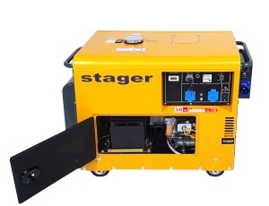 Generator insonorizat Stager DG 5500S+ATS, 5kVA, monofazat, diesel, 3000rpm, pornire electrica, automatizare - Img 2