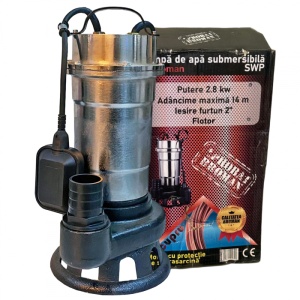Pompa Submersibilă Apă Murdară Broman SWP Inox – 2800 W, Cuțit Exterior, Flotor, 31 mc/h, Refulare 14 m, 220V