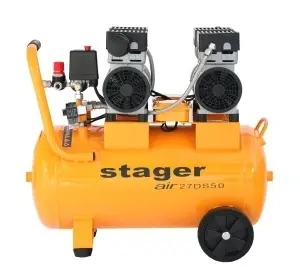 Stager Air 27DS50 compresor aer, 50L, 8bar, 270L/min, monofazat, angrenare directa, silentios