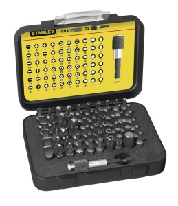 Stanley 1-13-902 Set mixt 60 biti 25 mm + adaptor 1/4"