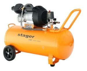 Stager Air 36D100 compresor aer, 100L, 10bar, 356L/min, monofazat, angrenare directa - Img 3