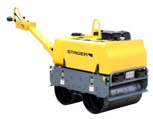 Stager CDV65-2 Cilindru dublu vibrocompactor, motor Loncin G420F - Img 3