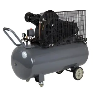 Stager HMV0.6/200 compresor aer, 200L, 8bar, 600L/min, trifazat, angrenare curea - Img 3