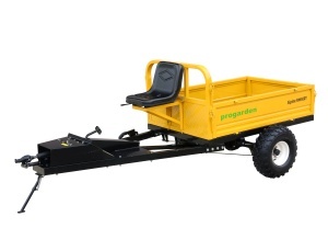 ProGARDEN Pachet Alpine RM500T Remorca cu tractiune 500kg, 1 osie, prindere bolt pentru motocultor, roti 19x7-8 si set manicoti Adaptiv 3 in 1 S