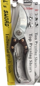 Foarfecă de grădină tip bypass 8 inch, pentru tăieri precise, cu arc de revenire
