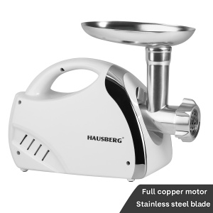 Mașina de tocat carne Hausberg HB-3430AB – motor cupru, cuțit inox