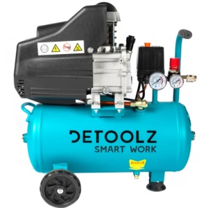 Compresor cu ulei Detoolz 24L, 1500W, 8 bar, 160L/min – Performanță compactă pentru ateliere și uz casnic