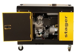 Generator insonorizat Stager YDE15000T, 12kVA, 48A, monofazat, diesel, 3000rpm, pornire electrica - Img 2