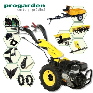 ProGARDEN Pachet Campo U16E Motocultor 14CP + RM500C Remorca 500Kg + BC120M Bara cosire + 3xPlug + FT90 Freza tractata + 2xRoti metalice RM47 + 2xCuple + 4L Ulei