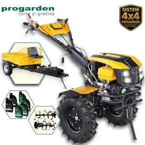 ProGARDEN Pachet Campo 1873 Alpine V2 Motocultor 18CP + RM500T Remorca + 6L Ulei