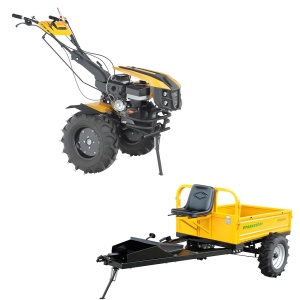 Pachet Motocultor Diesel + Remorca Tractiune