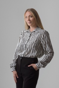 Ženska kosulja sa vertikalnim crnim linijama - Img 2