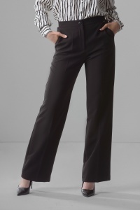 Ženske crne pantalone širokih nogavica - Img 2