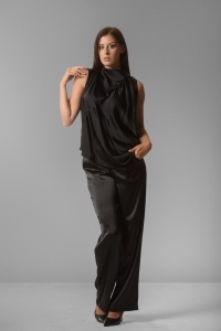Crna satenska bluza - Img 3