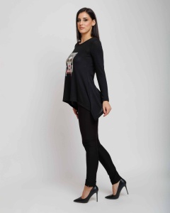 Crna tunika sa printom – casual model - Img 6