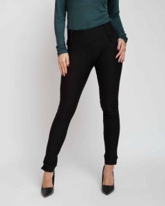 Crne pantalone visokog struka – elegantan slim fit model - Img 2