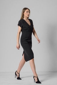 Ženska elegantna midi haljina na preklop - Img 2