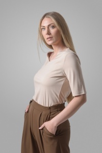 Bluză clasică de culoare albastru deschis - Img 4