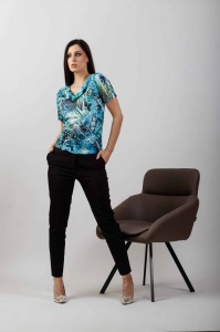 Bluza kratkih rukava sa efektnim dezenom