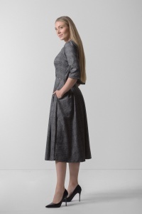 Elegantna karirana midi haljina - Img 2