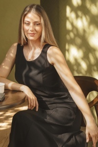 Черна рокля с шал - Img 8