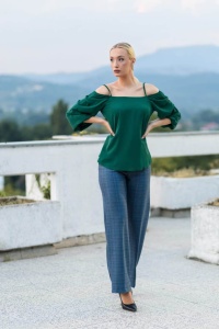 Elegantna bluza sa spuštenim ramenima - Img 2
