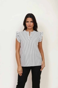 Viskozna prugasta bluza sa karnerima