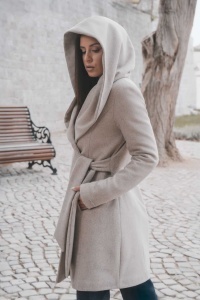 Палто с модерна качулка - Img 3